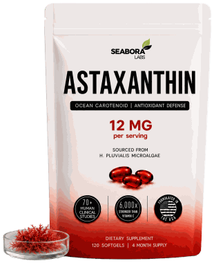 Seabora Labs Astaxanthin 12 mg pouch, 120 softgels